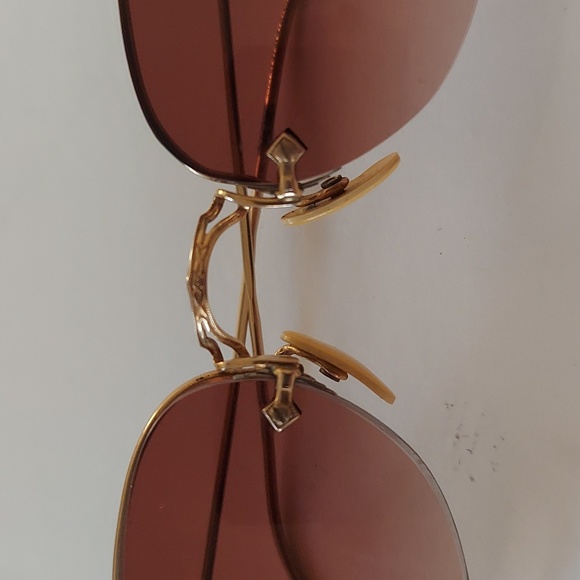 1/10 12 K Gold Filled Sunglasses Wire Frame With Brown Lenses - Picture 3 of 10